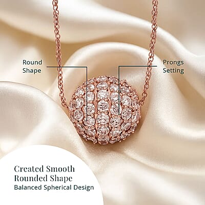 Luxuriant Lab Grown Pink Diamond 2.00 ctw Necklace 18 Inches in 14K Rose Gold