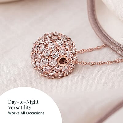 Luxuriant Lab Grown Pink Diamond 2.00 ctw Necklace 18 Inches in 14K Rose Gold