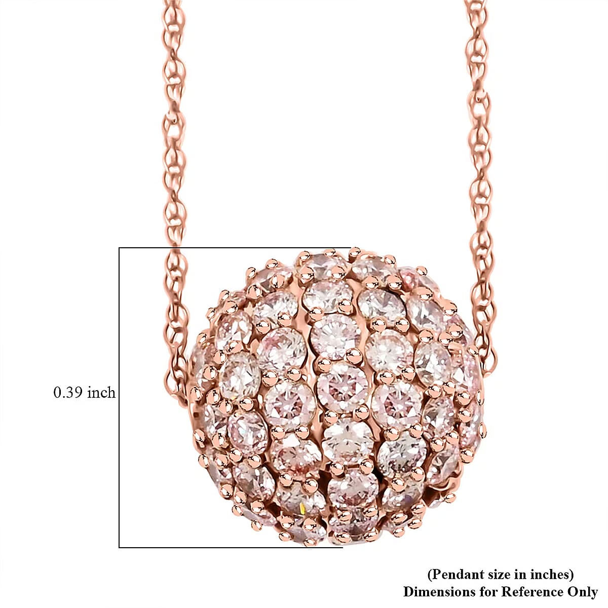 Luxuriant Lab Grown Pink Diamond 2.00 ctw Necklace 18 Inches in 14K Rose Gold image number 6