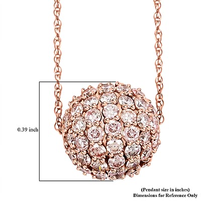 Luxuriant Lab Grown Pink Diamond 2.00 ctw Necklace 18 Inches in 14K Rose Gold