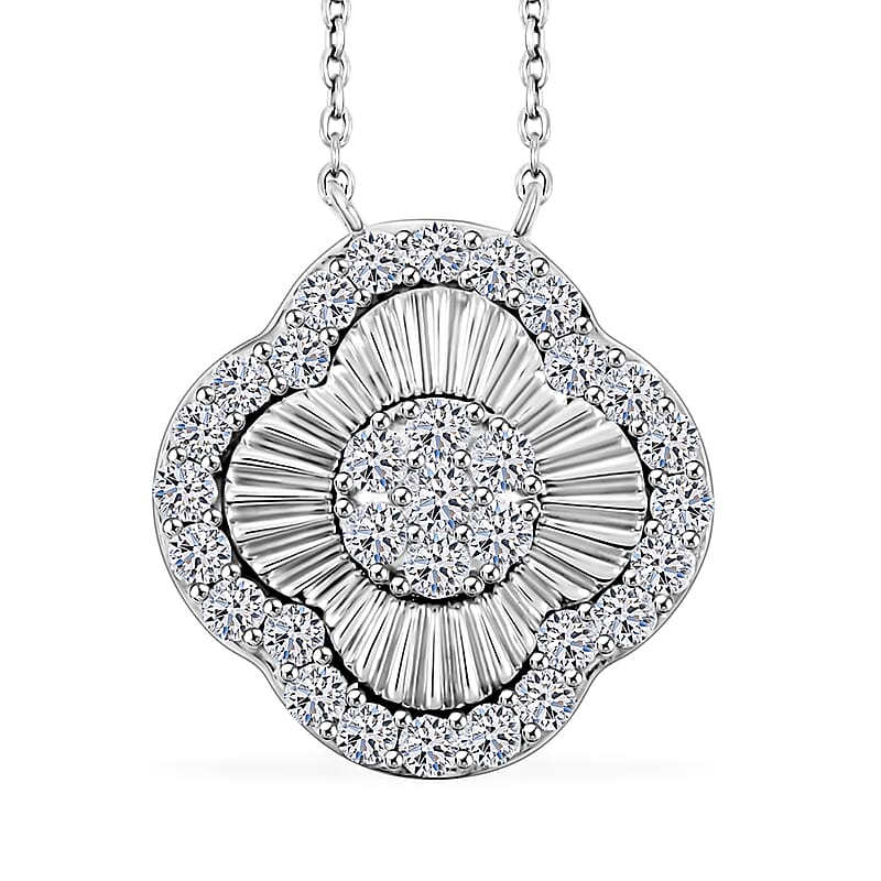 Luxuriant Lab Grown Diamond G SI 1.10 ctw Necklace 18-20 Inches in Sterling Silver 