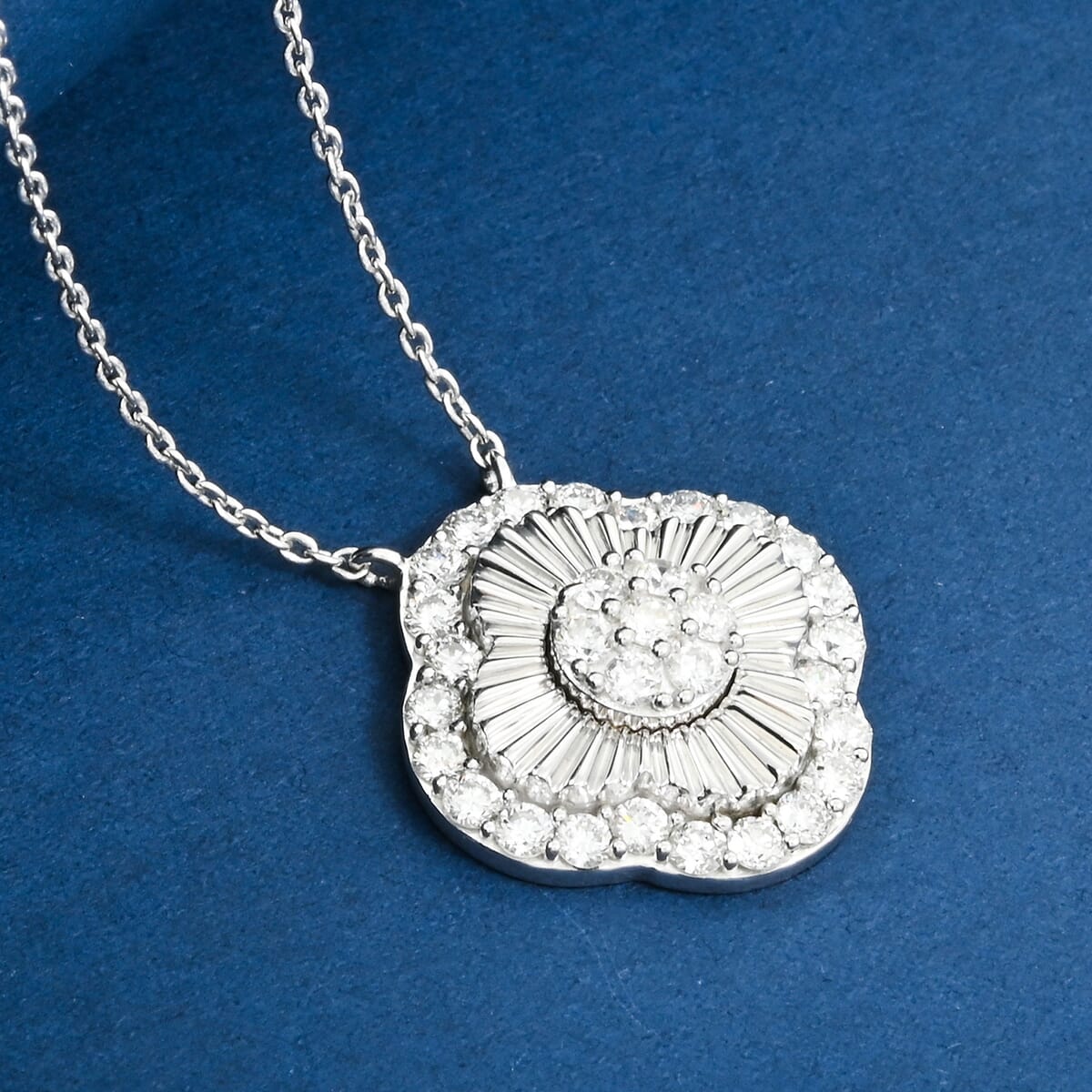 Luxuriant Lab Grown Diamond G SI 1.10 ctw Necklace 18-20 Inches in Sterling Silver  image number 1