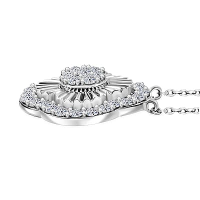 Luxuriant Lab Grown Diamond G SI 1.10 ctw Necklace 18-20 Inches in Sterling Silver 