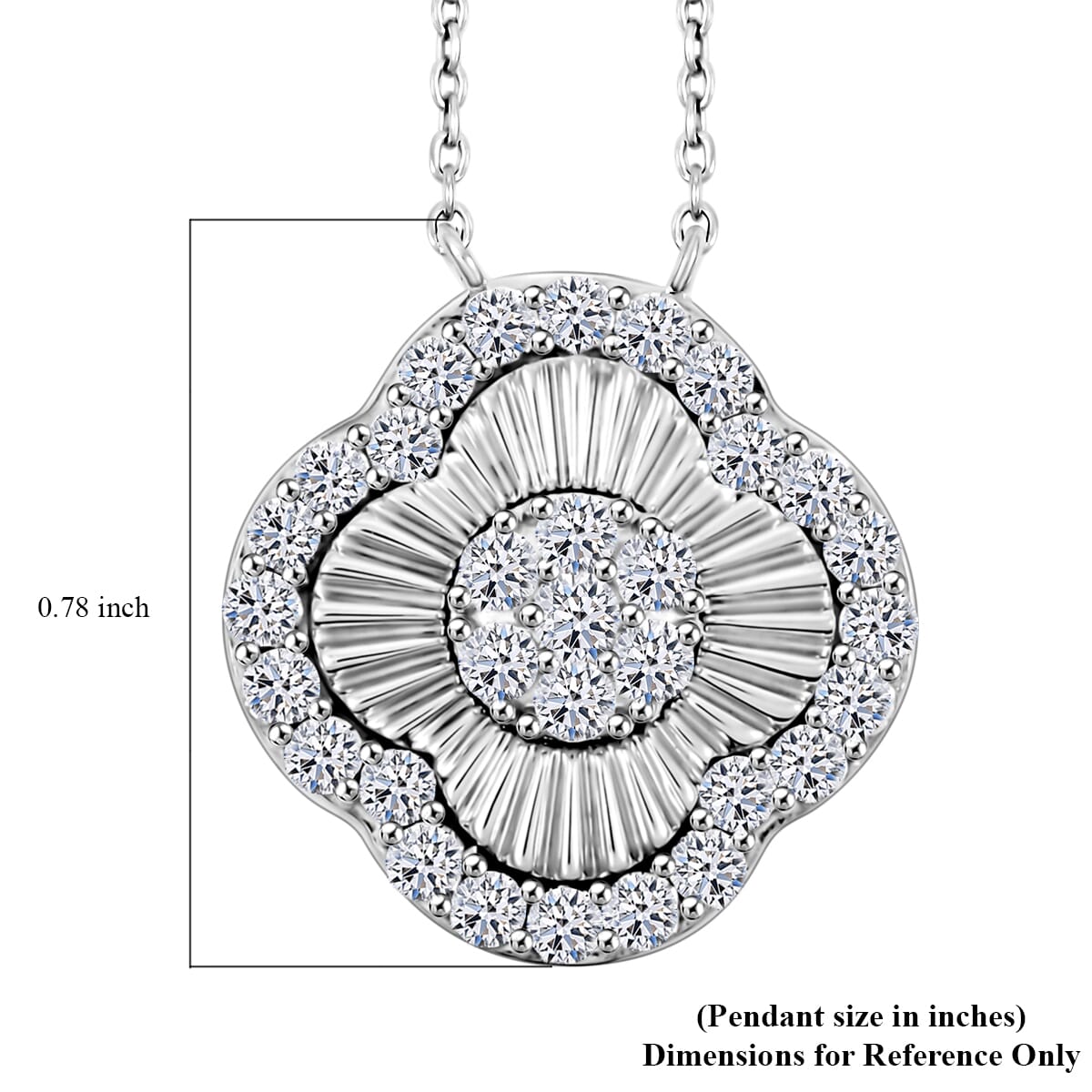 Luxuriant Lab Grown Diamond G SI 1.10 ctw Necklace 18-20 Inches in Sterling Silver  image number 5