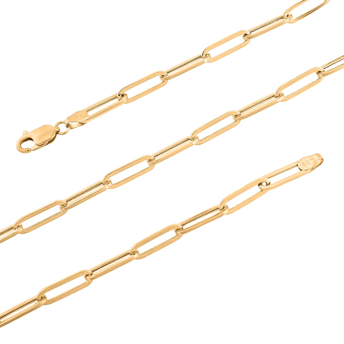 4mm Paper Clip Chain Necklace in 14K Yellow Gold 20 Inches 6.60 Grams image number 3