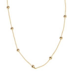 Italian 10K Yellow Gold Beaded Necklace 18 Inches 1.2 Grams
