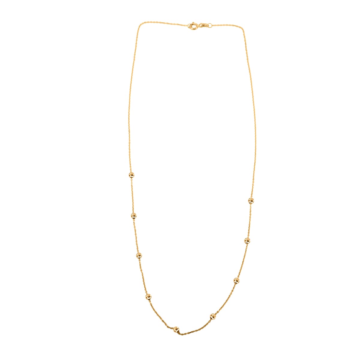 Italian 10K Yellow Gold Beaded Necklace 18 Inches 1.2 Grams image number 2