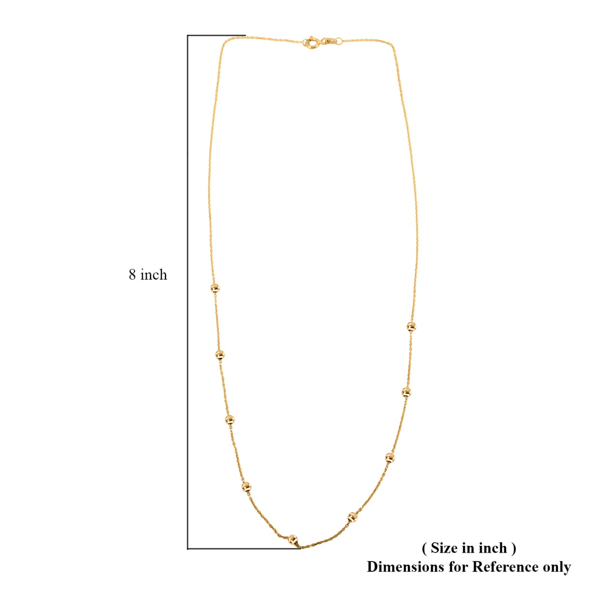 Italian 10K Yellow Gold Beaded Necklace 18 Inches 1.2 Grams image number 4