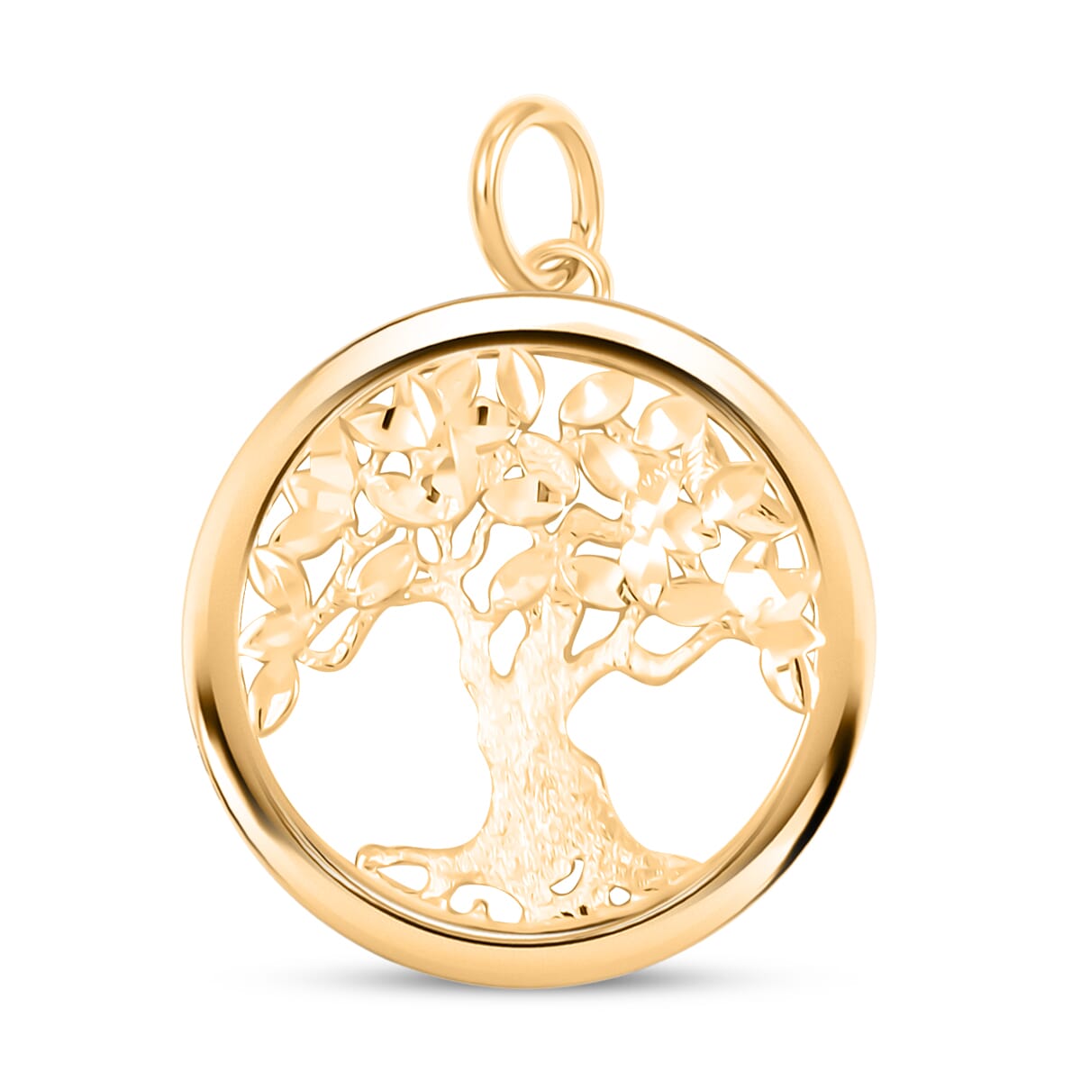 Italian 10K Yellow Gold Tree of life Pendant without Chain 1.2 Grams image number 0
