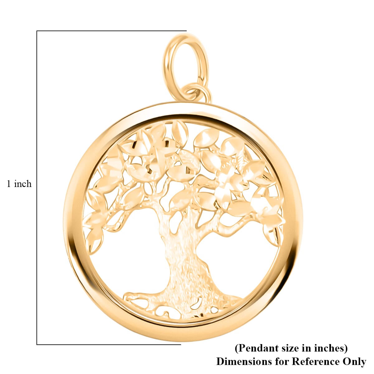 Italian 10K Yellow Gold Tree of life Pendant without Chain 1.2 Grams image number 4