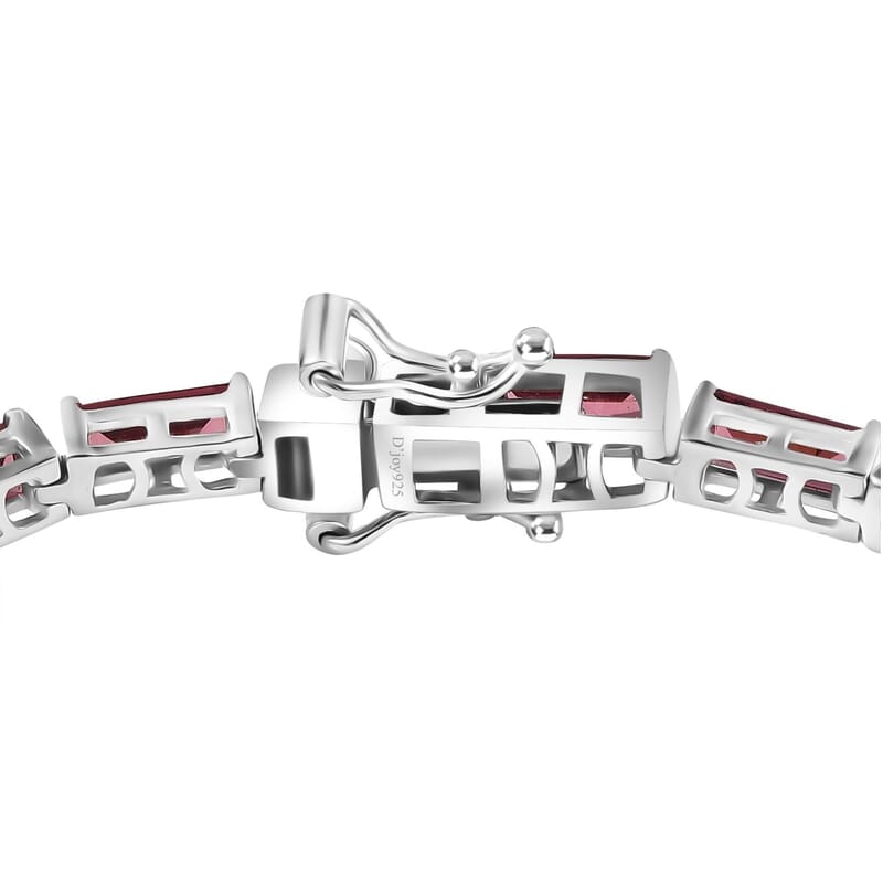D'Joy Orissa Rhodolite Garnet 11.25 ctw Art Deco Bracelet in Rhodium Over Sterling Silver (7.25 In)