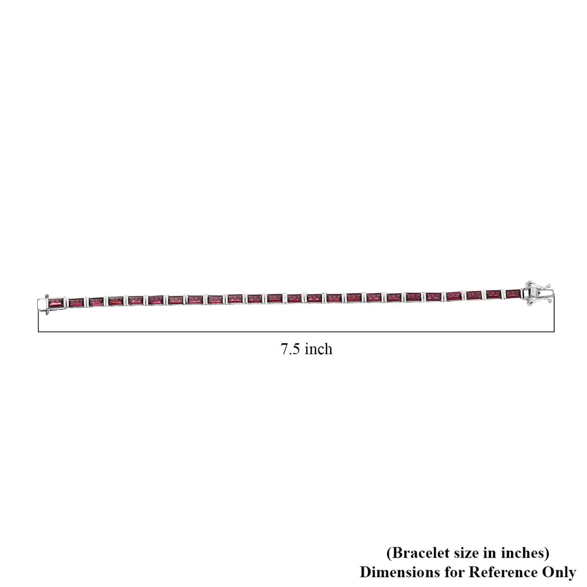 D'Joy Orissa Rhodolite Garnet 11.25 ctw Bracelet in Rhodium Over Sterling Silver (7.25 In) image number 4