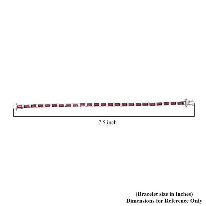 D'Joy Orissa Rhodolite Garnet 11.25 ctw Art Deco Bracelet in Rhodium Over Sterling Silver (7.25 In)