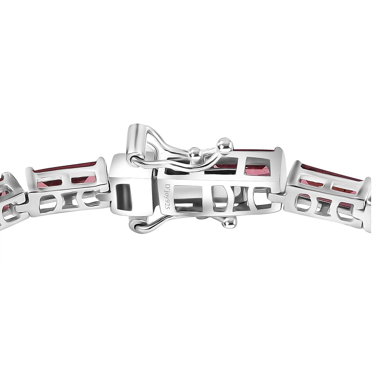 D'Joy Orissa Rhodolite Garnet 9.85 ctw Art Deco Bracelet in Rhodium Over Sterling Silver (6.50 In) image number 3