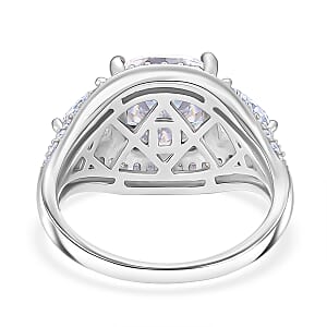 D'Joy Moissanite Legacy Sparkle Ring in Rhodium Over Sterling Silver 4.80 ctw (Size 10.0)