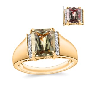 Rhapsody AAAA Turkizite and E-F VS2 Diamond Mens Ring in 18K Yellow Gold (Size 12.0) 7 Grams 4.08 ctw