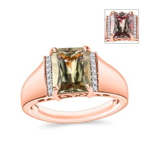 Rhapsody AAAA Turkizite and E-F VS2 Diamond Mens Ring in 18K Rose Gold (Size 12.0) 7 Grams 4.08 ctw