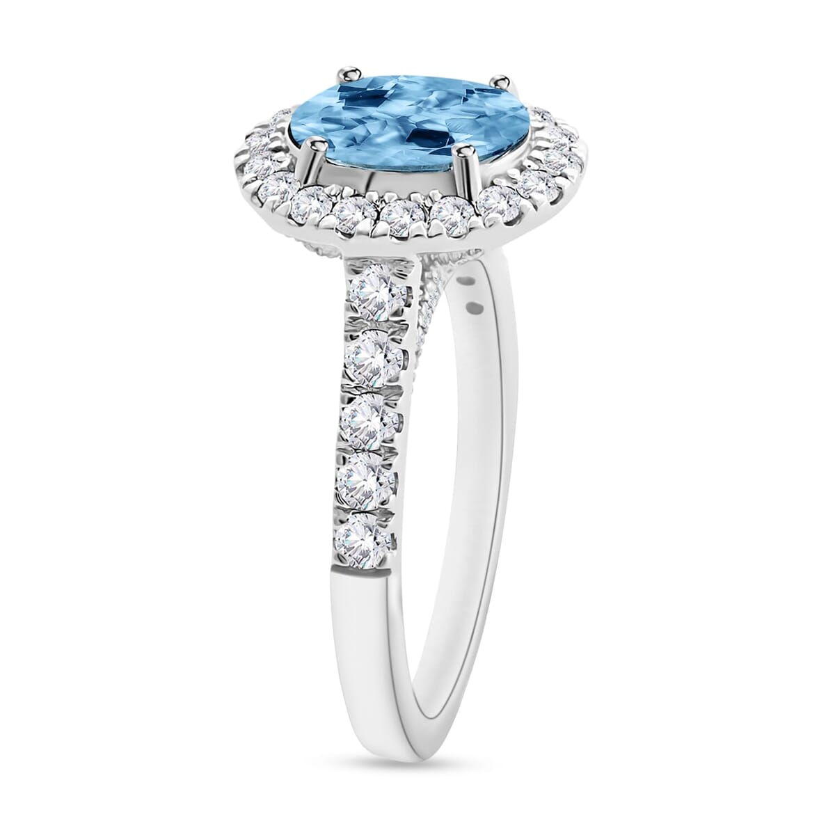 Rhapsody AAAA Santa Maria Aquamarine and E-F VS2 Diamond Ring in 18K White Gold (Size 11.0) 5.50 Grams 2.73 ctw image number 2
