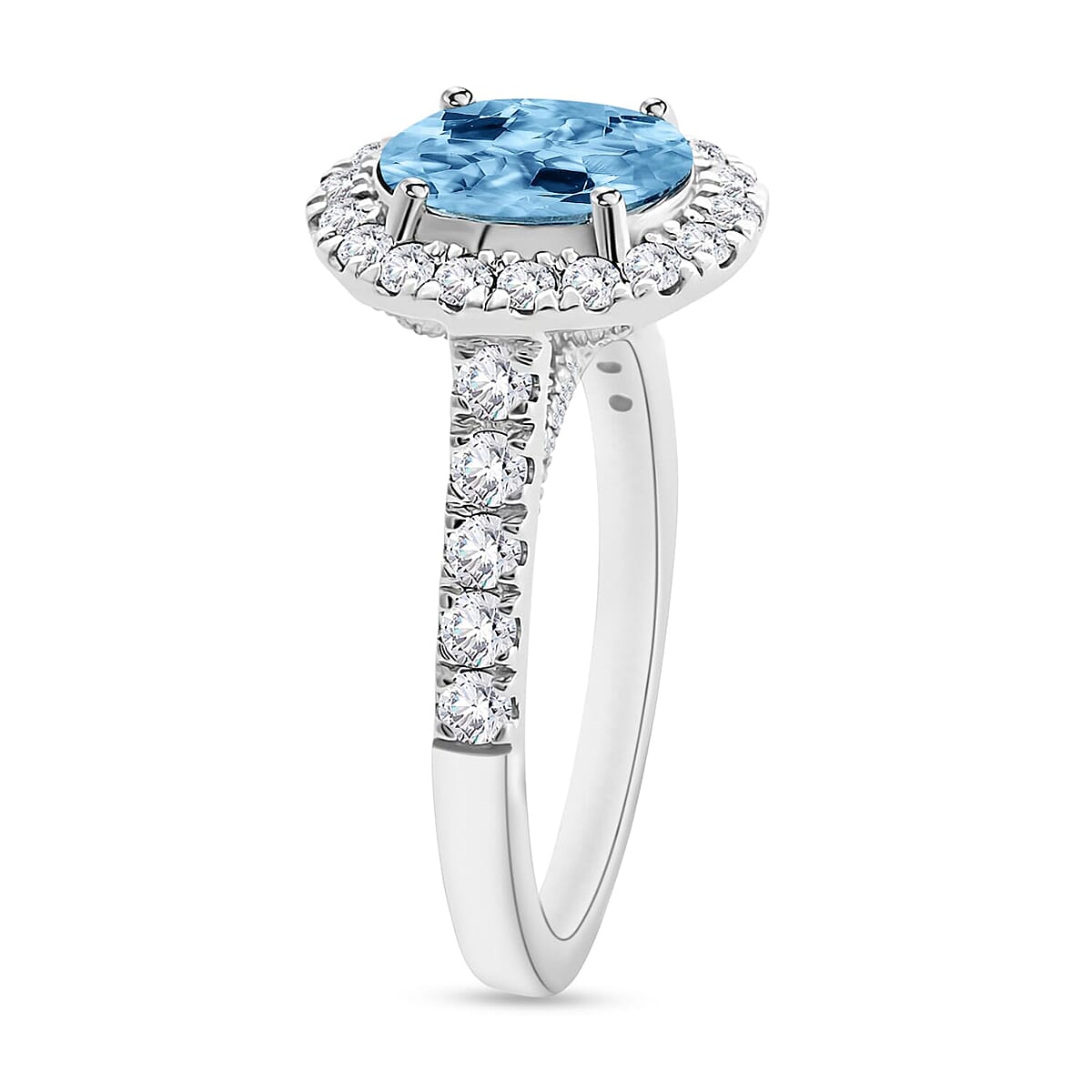 Rhapsody AAAA Santa Maria Aquamarine and E-F VS2 Diamond 2.73 ctw Ring in 18K White Gold (Size 8.5) 5.50 Grams (Del. in 10-12 Days) image number 2