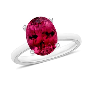 Rhapsody 18K White Gold AAAA Ouro Fino Rubellite Solitaire Ring (Size 12.0) 5.50 Grams 2.50 ctw