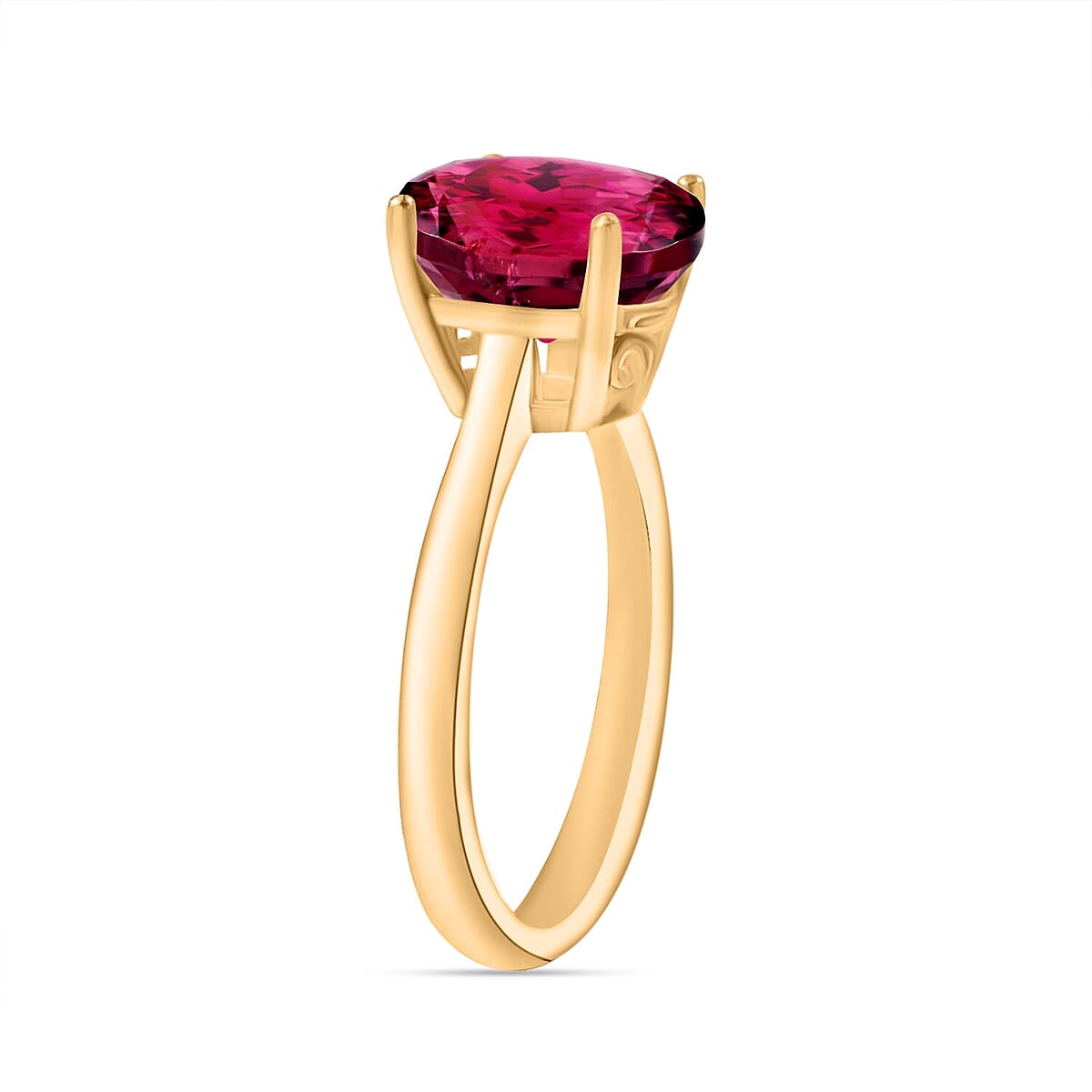 Rhapsody 18K Yellow Gold AAAA Ouro Fino Rubellite Solitaire Ring (Size 4.0) 5.50 Grams 2.50 ctw image number 2