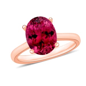 Rhapsody 18K Rose Gold AAAA Ouro Fino Rubellite Solitaire Ring (Size 12.0) 5.50 Grams 2.50 ctw