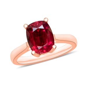 Rhapsody 18K Rose Gold AAAA Ouro Fino Rubellite Solitaire Ring (Size 4.0) 5.50 Grams 1.35 ctw
