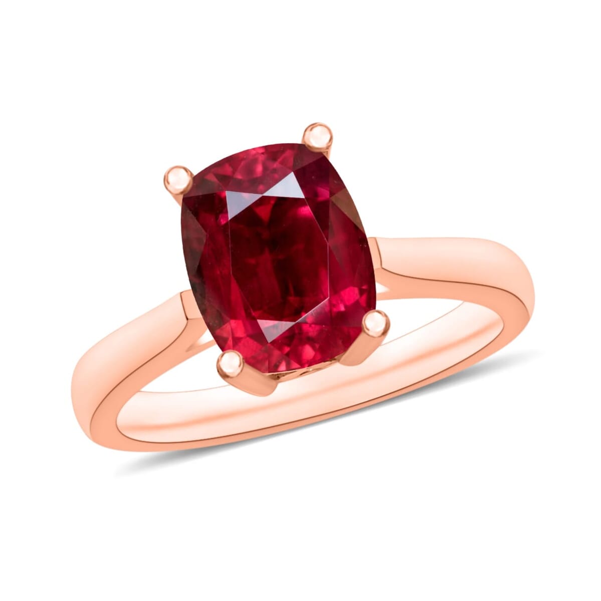 Rhapsody 18K Rose Gold AAAA Ouro Fino Rubellite Solitaire Ring (Size 9.5) 5.50 Grams 1.35 ctw image number 0