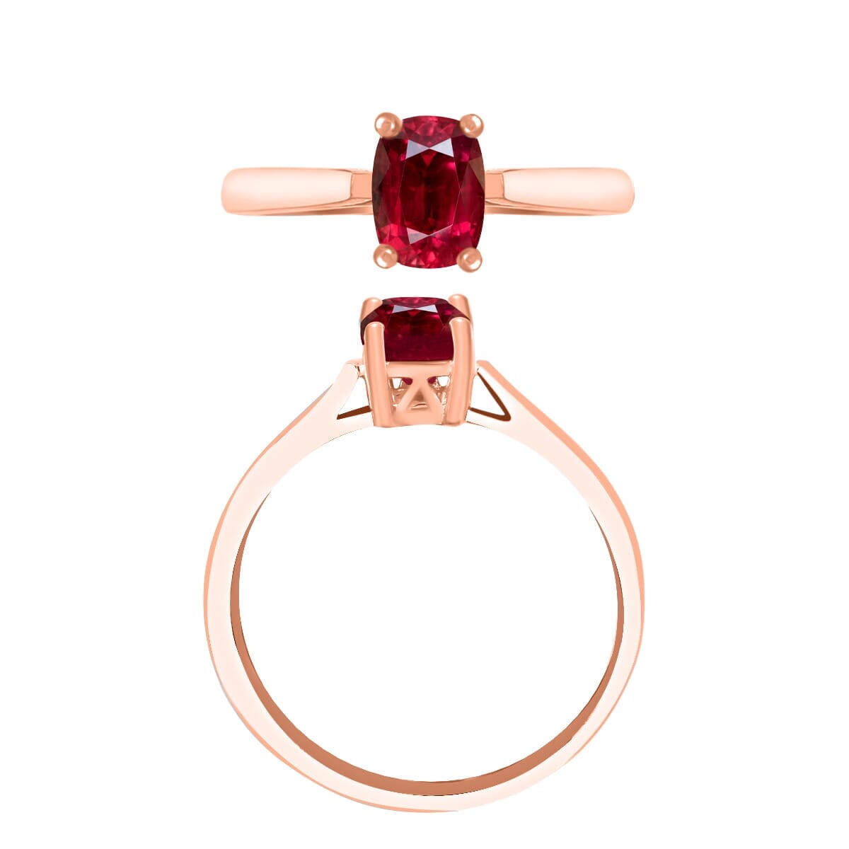 Rhapsody 18K Rose Gold AAAA Ouro Fino Rubellite Solitaire Ring (Size 9.5) 5.50 Grams 1.35 ctw image number 3