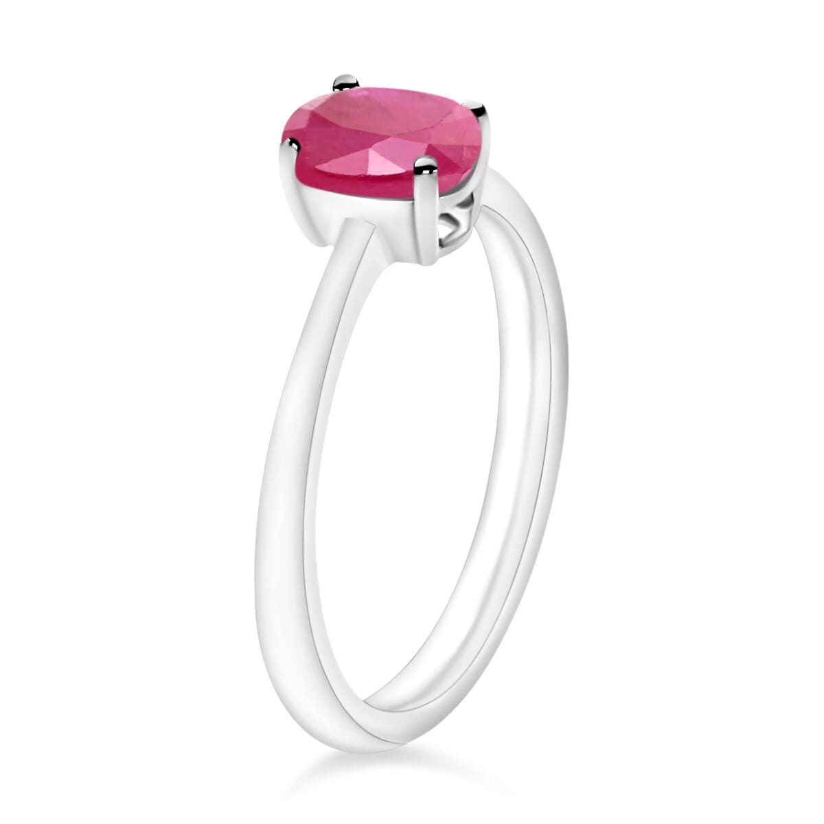 Rhapsody 18K White Gold AAAA Mozambique Ruby Solitaire Ring (Size 8.5) 5.50 Grams 1.10 ctw image number 2