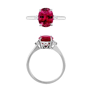 Rhapsody 18K White Gold AAAA Ouro Fino Rubellite and E-F VS2 Diamond Ring (Size 4.0) 5.50 Grams 2.50 ctw (Del. in 10-12 Days)