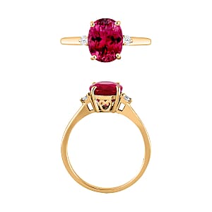 Rhapsody 18K Yellow Gold AAAA Ouro Fino Rubellite and E-F VS2 Diamond Ring (Size 5.0) 5.50 Grams 2.50 ctw (Del. in 10-12 Days)