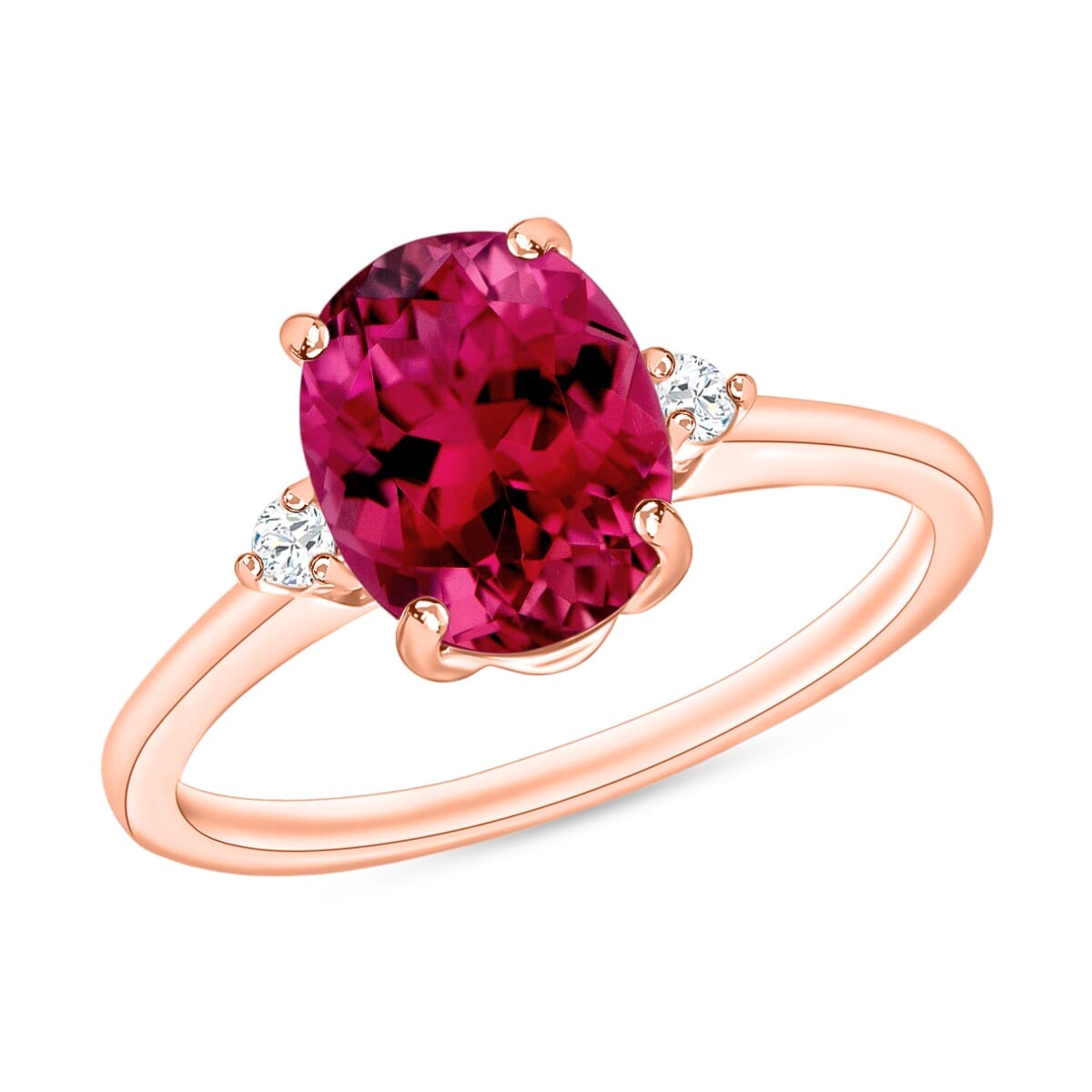 Rhapsody 18K Rose Gold AAAA Ouro Fino Rubellite and E-F VS2 Diamond Ring (Size 10.5) 5.50 Grams 2.50 ctw image number 0