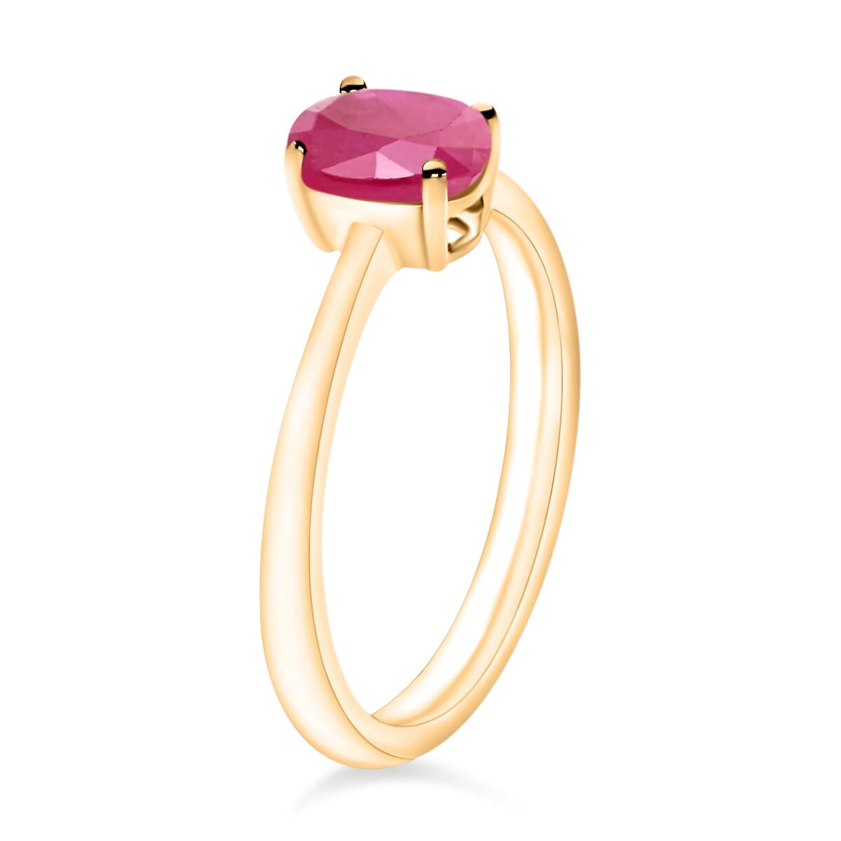Rhapsody 18K Yellow Gold AAAA Mozambique Ruby Solitaire Ring (Size 10.0) 5.50 Grams 1.10 ctw image number 2