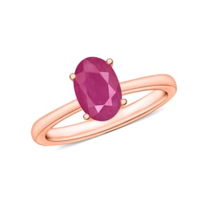 Rhapsody 18K Rose Gold AAAA Mozambique Ruby Solitaire Ring (Size 10.5) 5.50 Grams 1.10 ctw