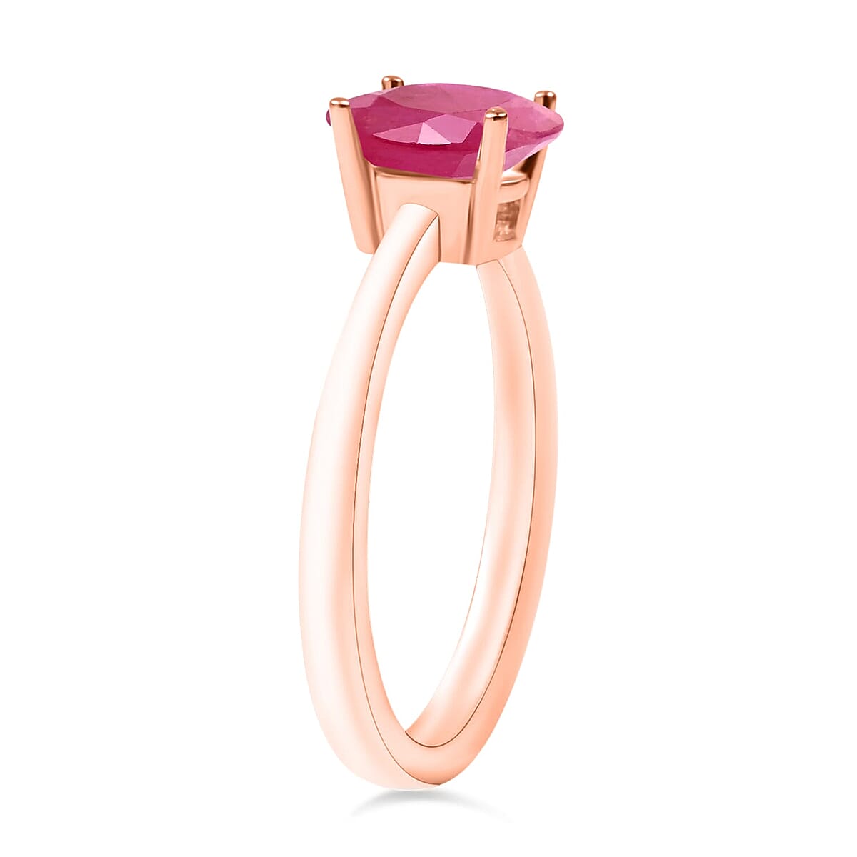 Rhapsody 18K Rose Gold AAAA Mozambique Ruby Solitaire Ring (Size 11.5) 5.50 Grams 1.10 ctw image number 2