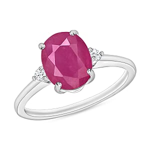 Rhapsody 18K White Gold AAAA Mozambique Ruby and E-F VS2 Diamond Ring (Size 10.0) 5.50 Grams 2.70 ctw