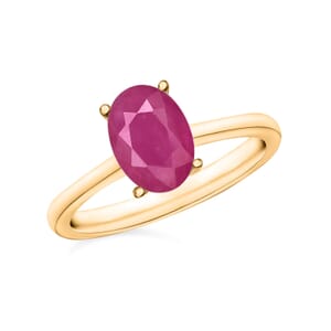 Rhapsody 18K Yellow Gold AAAA Mozambique Ruby Solitaire Ring (Size 9.0) 5.50 Grams 1.60 ctw