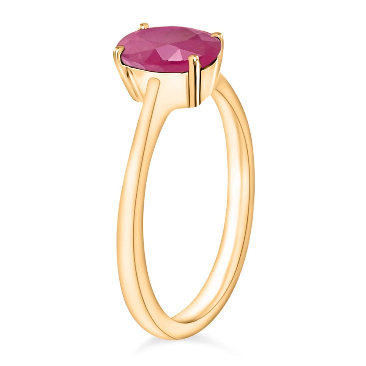 Rhapsody 18K Yellow Gold AAAA Mozambique Ruby Solitaire Ring (Size 9.0) 5.50 Grams 1.60 ctw image number 2