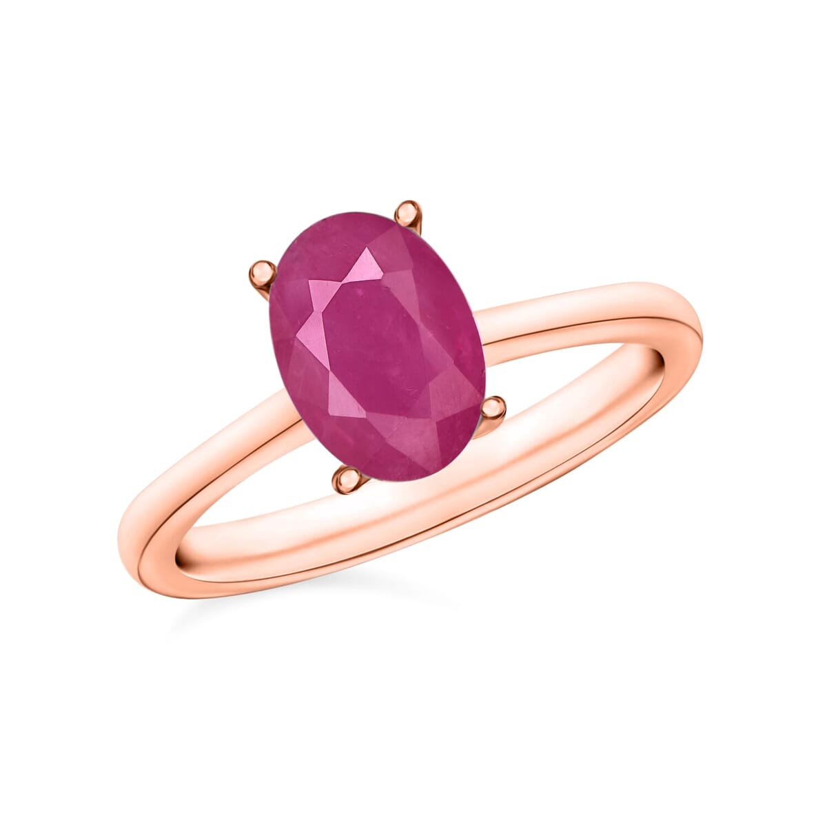 Rhapsody 18K Rose Gold AAAA Mozambique Ruby Solitaire Ring (Size 10.0) 5.50 Grams 1.60 ctw image number 0
