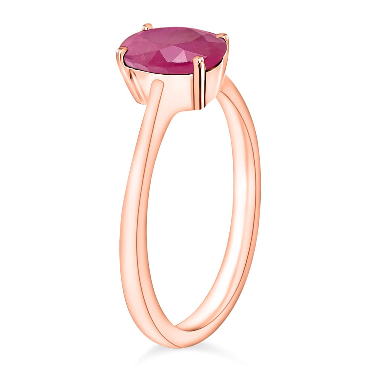 Rhapsody 18K Rose Gold AAAA Mozambique Ruby Solitaire Ring (Size 7.5) 5.50 Grams 1.60 ctw image number 2