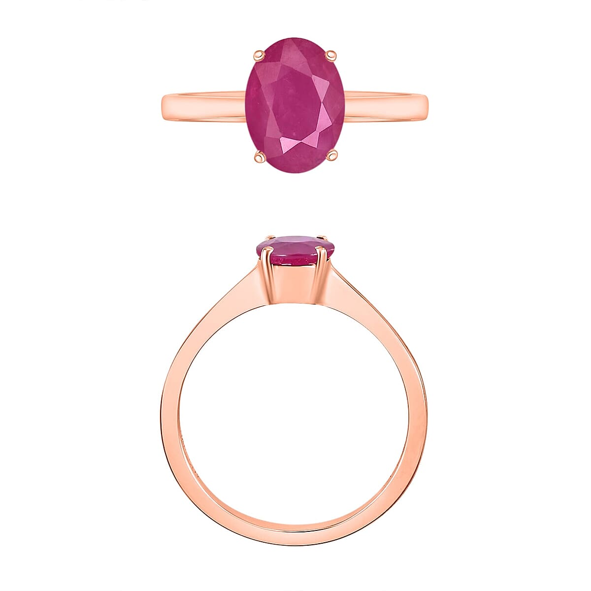 Rhapsody 18K Rose Gold AAAA Mozambique Ruby Solitaire Ring (Size 7.5) 5.50 Grams 1.60 ctw image number 3