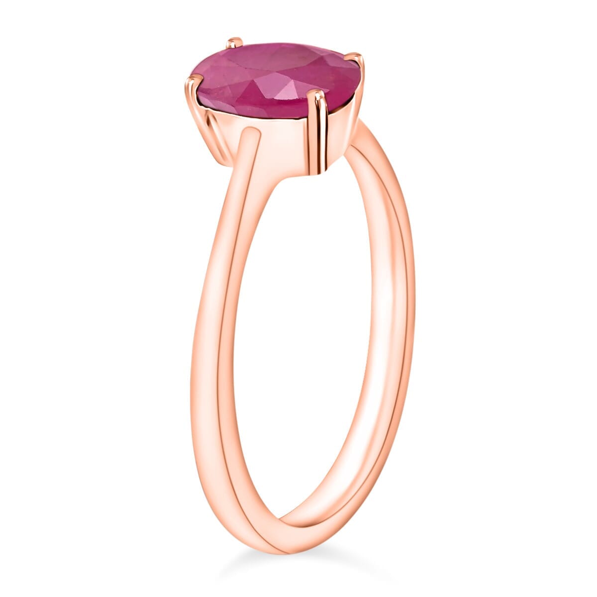 Rhapsody 18K Rose Gold AAAA Mozambique Ruby Solitaire Ring (Size 9.5) 5.50 Grams 1.60 ctw image number 2