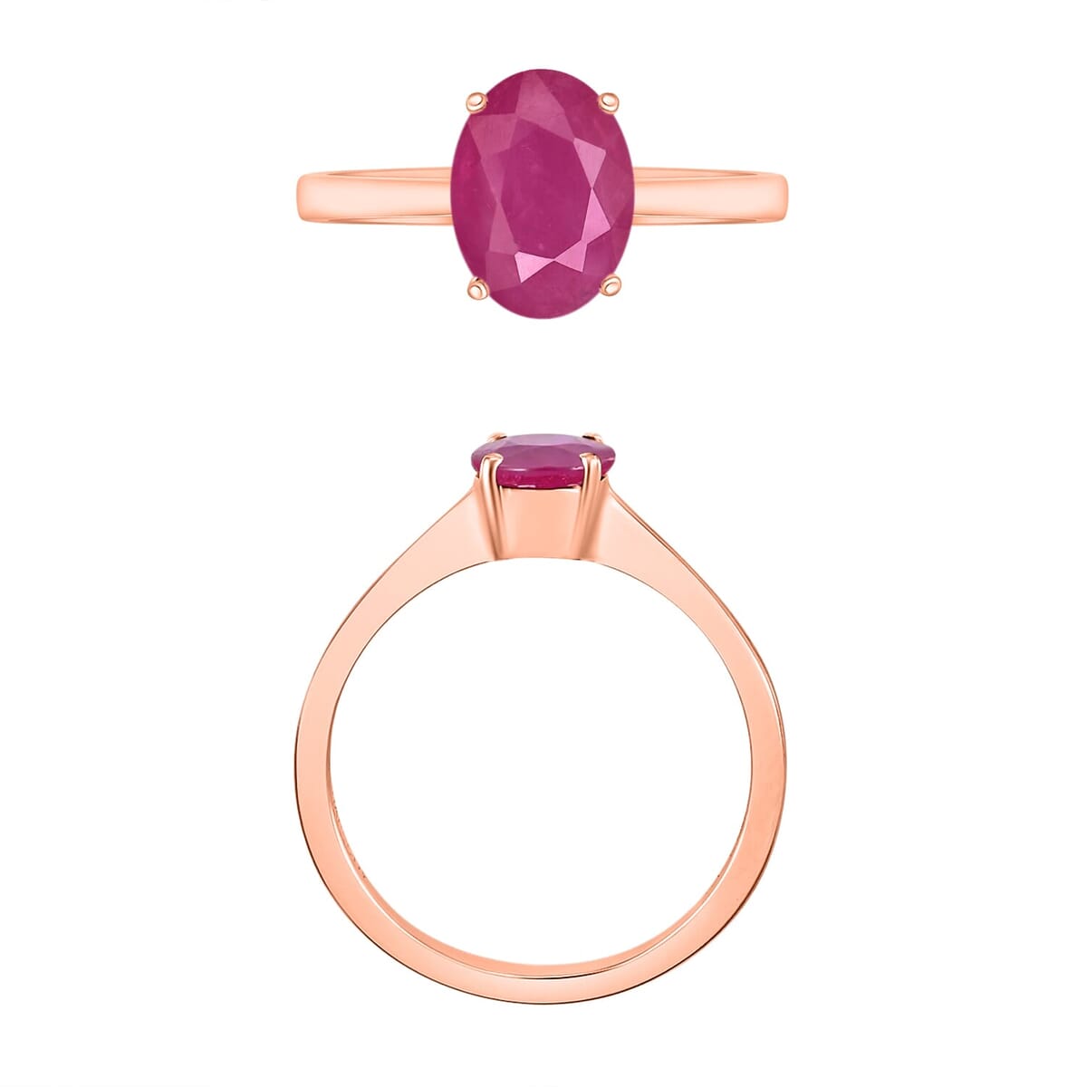 Rhapsody 18K Rose Gold AAAA Mozambique Ruby Solitaire Ring (Size 9.5) 5.50 Grams 1.60 ctw image number 3