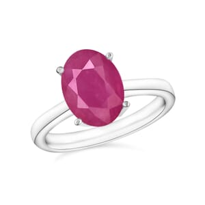 Rhapsody 18K White Gold AAAA Mozambique Ruby Solitaire Ring (Size 9.5) 5.50 Grams 2.60 ctw