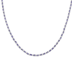 D'Joy Tanzanite and Multi Gemstone 14.75 ctw Necklace in Rhodium Over Sterling Silver 18 Inches