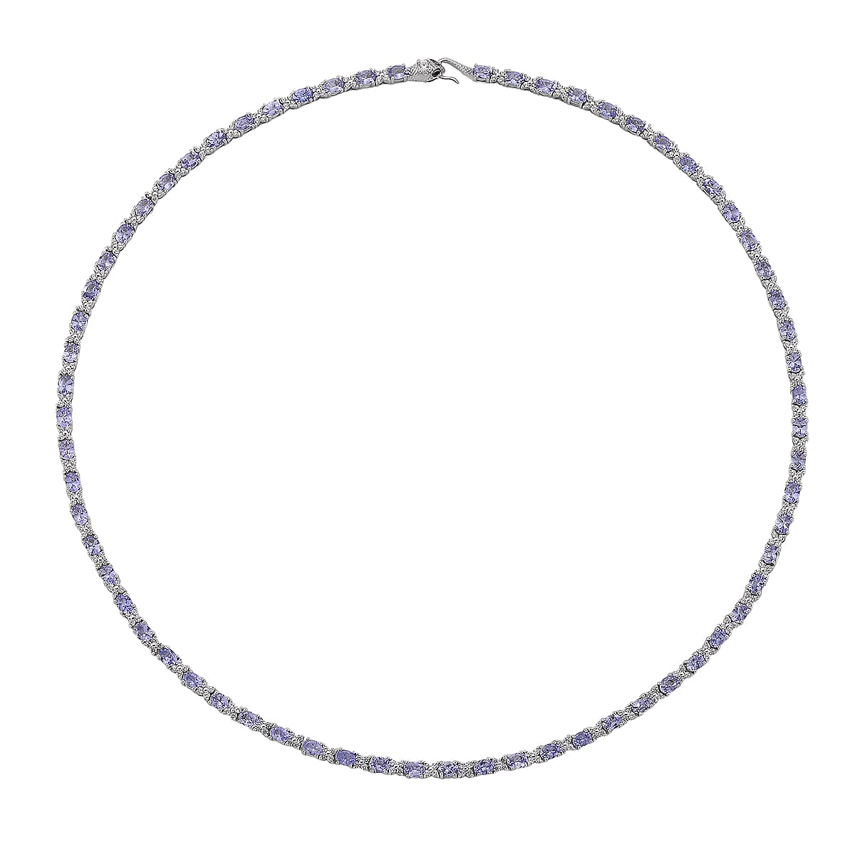 D'Joy Tanzanite and Multi Gemstone 14.75 ctw Necklace in Rhodium Over Sterling Silver 18 Inches image number 3