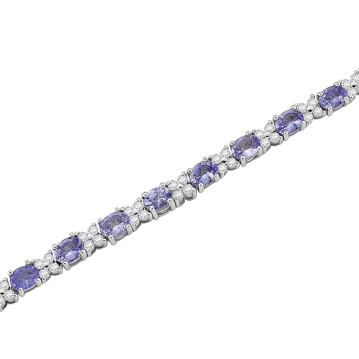 D'Joy Tanzanite and Multi Gemstone 14.75 ctw Necklace in Rhodium Over Sterling Silver 18 Inches image number 4
