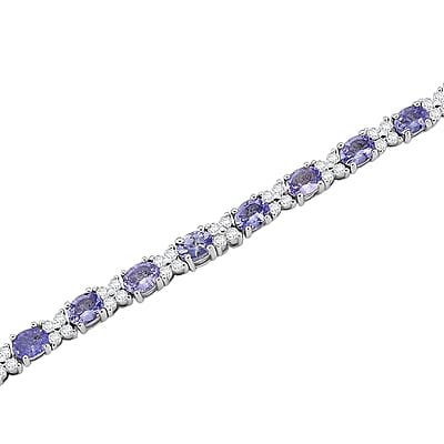 D'Joy Tanzanite and Multi Gemstone 14.75 ctw Necklace in Rhodium Over Sterling Silver 18 Inches