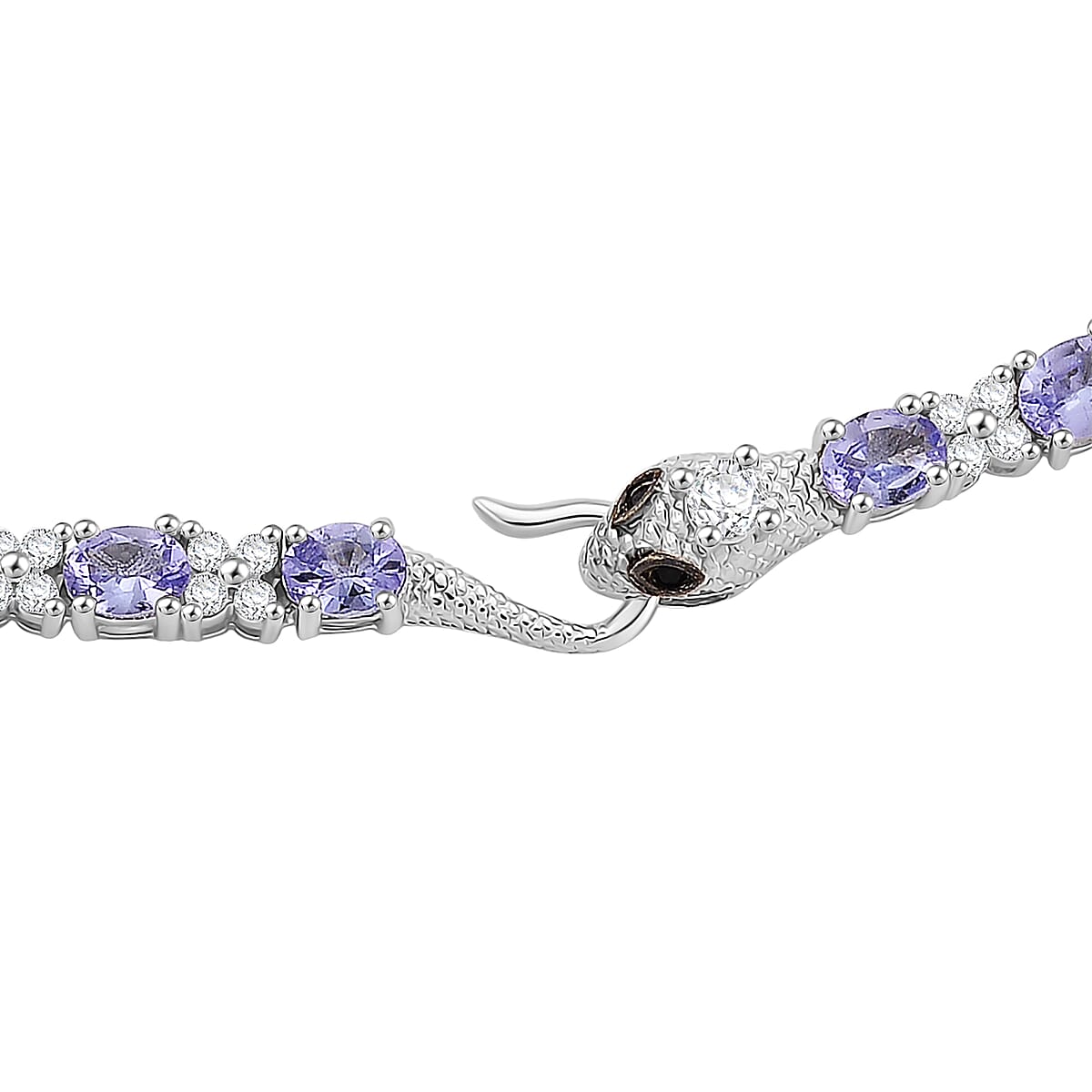 D'Joy Tanzanite and Multi Gemstone 14.75 ctw Necklace in Rhodium Over Sterling Silver 18 Inches image number 5